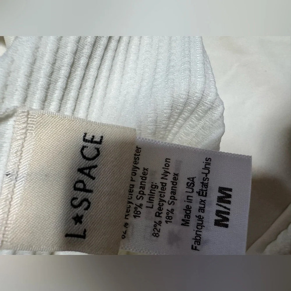 L*Space Eco Chic Off The Grid Kyslee One-Piece Classic Swiimsuuit Cream Size Med - Picture 5 of 5